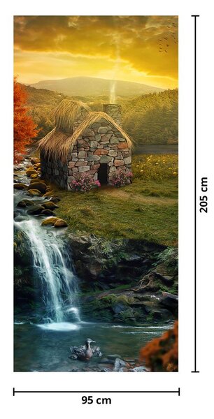 Foto tapeta za vrata - Kućica u vilinskom krajoliku (95x205cm)
