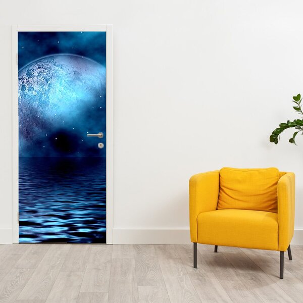 Foto tapeta za vrata - Mjesec iznad morske površine (95x205cm)