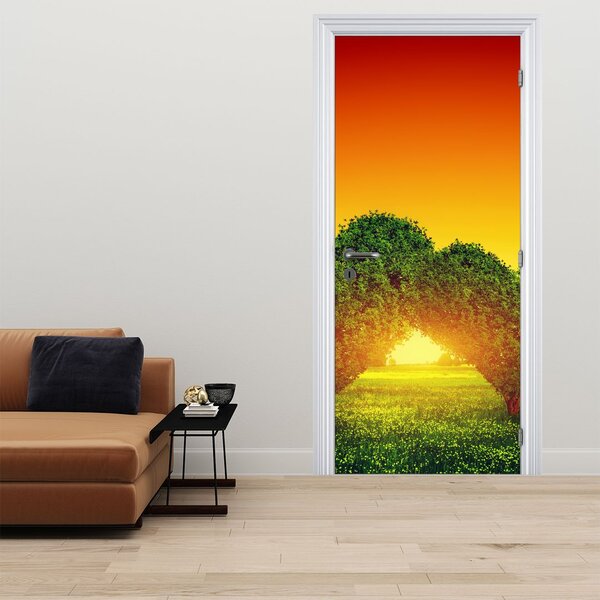 Foto tapeta za vrata - Srce u krošnjama drveća (95x205cm)