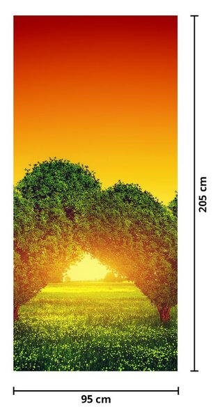Foto tapeta za vrata - Srce u krošnjama drveća (95x205cm)