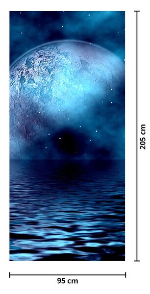 Foto tapeta za vrata - Mjesec iznad morske površine (95x205cm)