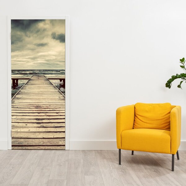 Foto tapeta za vrata - Drveni mol na moru (95x205cm)