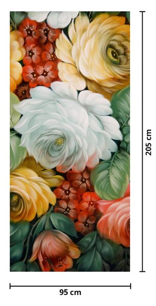 Foto tapeta za vrata - Oslikani buket cvijeća (95x205cm)
