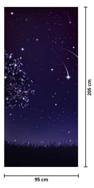 Foto tapeta za vrata- Ilustracija noći (95x205cm)