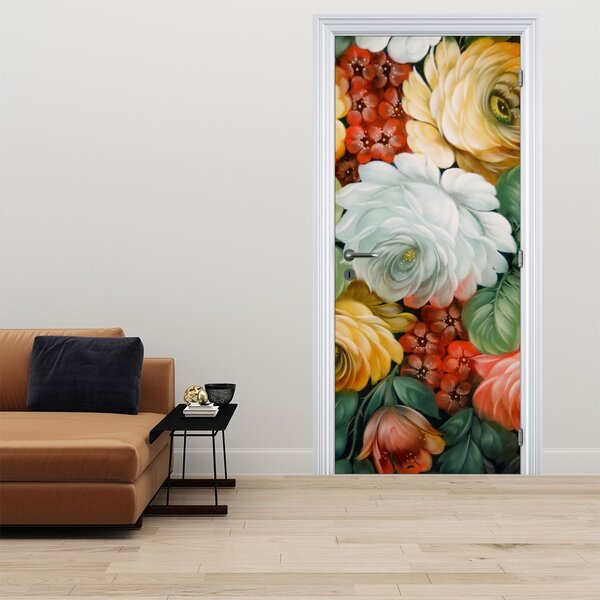 Foto tapeta za vrata - Oslikani buket cvijeća (95x205cm)
