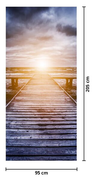 Foto tapeta za vrata - Pristanište sa suncem (95x205cm)