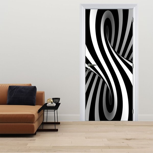 Foto tapeta za vrata - Apstrakcija sa zebra prugama (95x205cm)