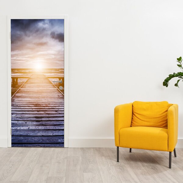Foto tapeta za vrata - Pristanište sa suncem (95x205cm)