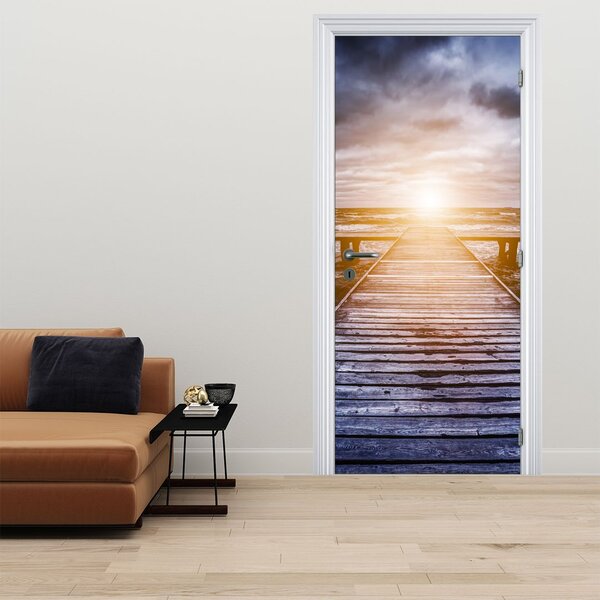 Foto tapeta za vrata - Pristanište sa suncem (95x205cm)