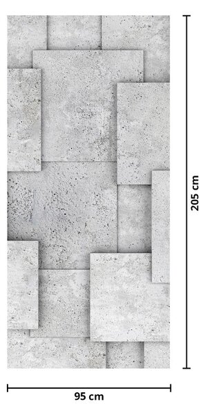 Foto tapeta za vrata - Apstrakcija betonskih pločica (95x205cm)