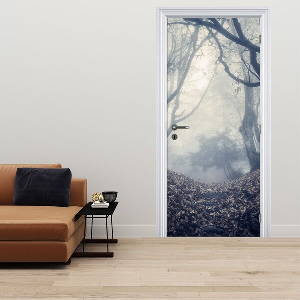 Foto tapeta za vrata - Šuma u magli (95x205cm)