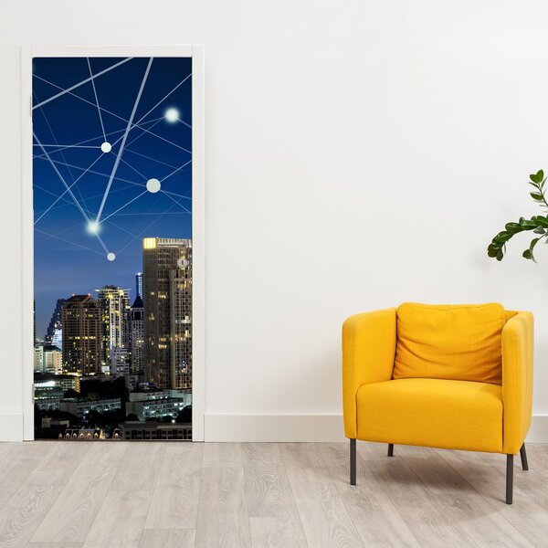 Foto tapeta za vrata - Velegrad noću (95x205cm)