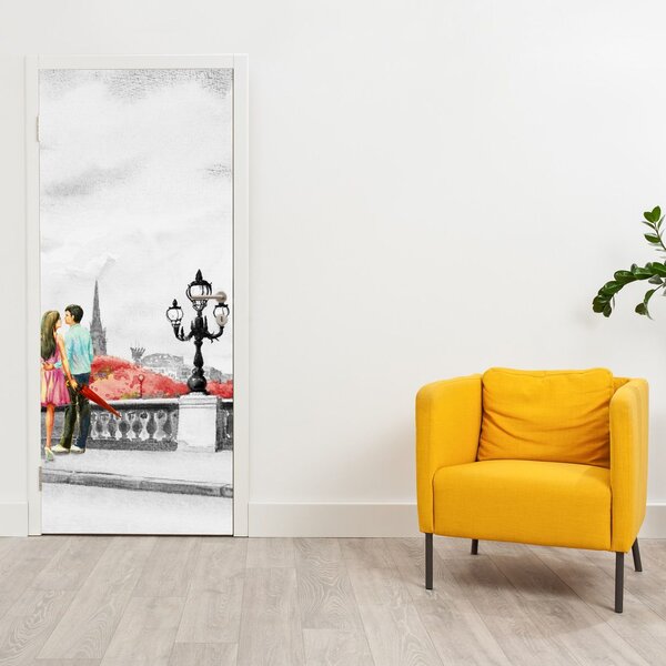 Foto tapeta za vrata - Ljubavnici u Parizu (95x205cm)