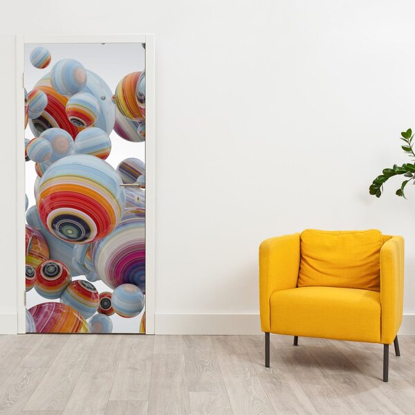 Foto tapeta za vrata - Oslikane kugle (95x205cm)