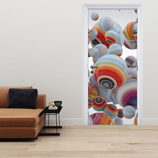 Foto tapeta za vrata - Oslikane kugle (95x205cm)