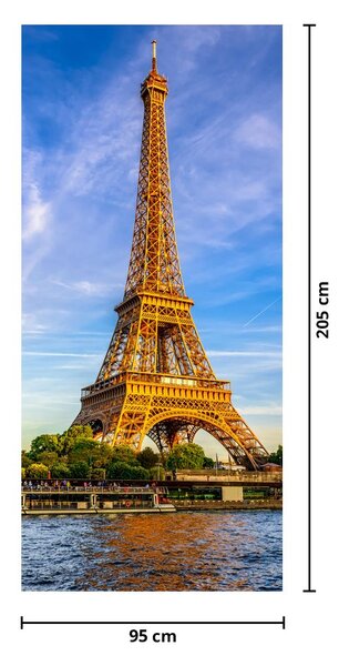 Foto tapeta za vrata - Eiffelov toranj (95x205cm)