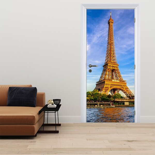 Foto tapeta za vrata - Eiffelov toranj (95x205cm)