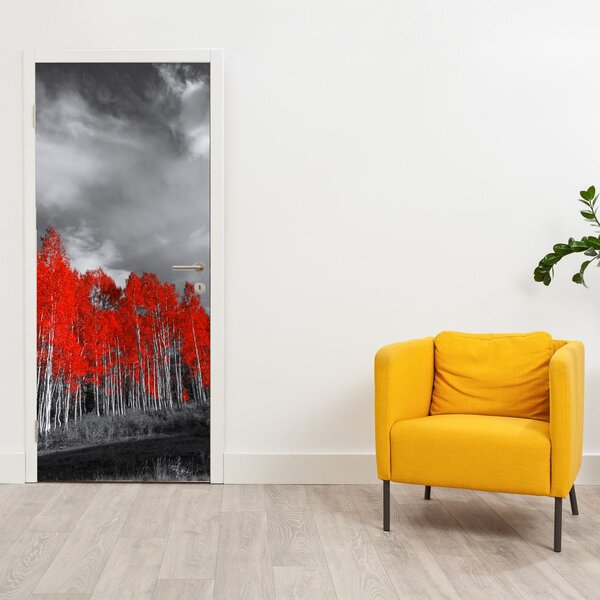 Foto tapeta za vrata - Crvena stabla (95x205cm)