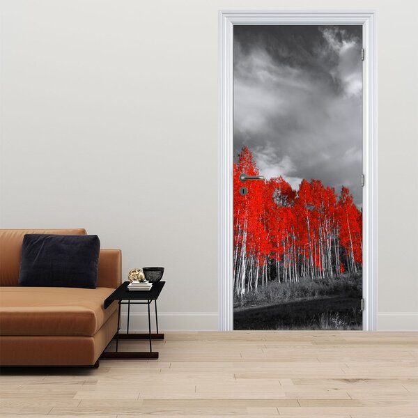 Foto tapeta za vrata - Crvena stabla (95x205cm)