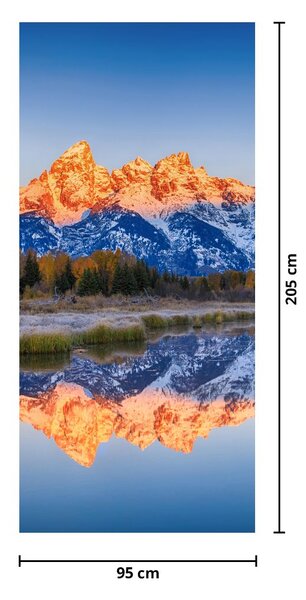 Foto tapeta za vrata - Snježni planinski vrhovi (95x205cm)