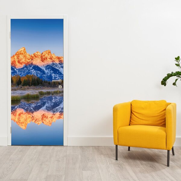 Foto tapeta za vrata - Snježni planinski vrhovi (95x205cm)