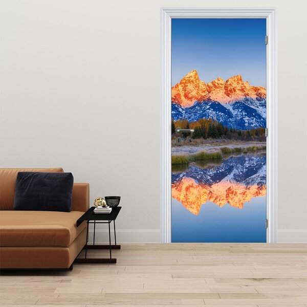 Foto tapeta za vrata - Snježni planinski vrhovi (95x205cm)