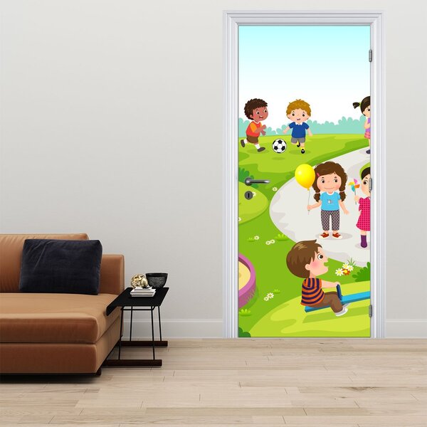 Foto tapeta za vrata - Dječja zabava u pješčaniku (95x205cm)