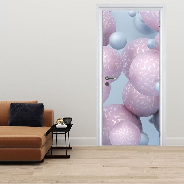 Foto tapeta za vrata - Pastelne kugle (95x205cm)