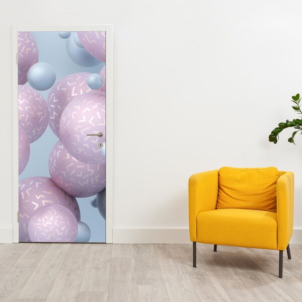 Foto tapeta za vrata - Pastelne kugle (95x205cm)