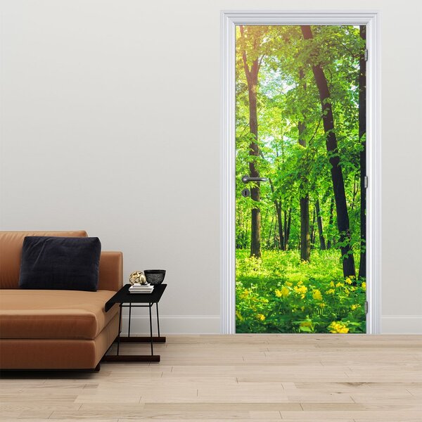 Foto tapeta za vrata - Proljetna listopadna šuma (95x205cm)