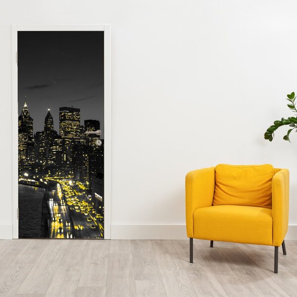Foto tapeta za vrata - Noćna metropola (95x205cm)