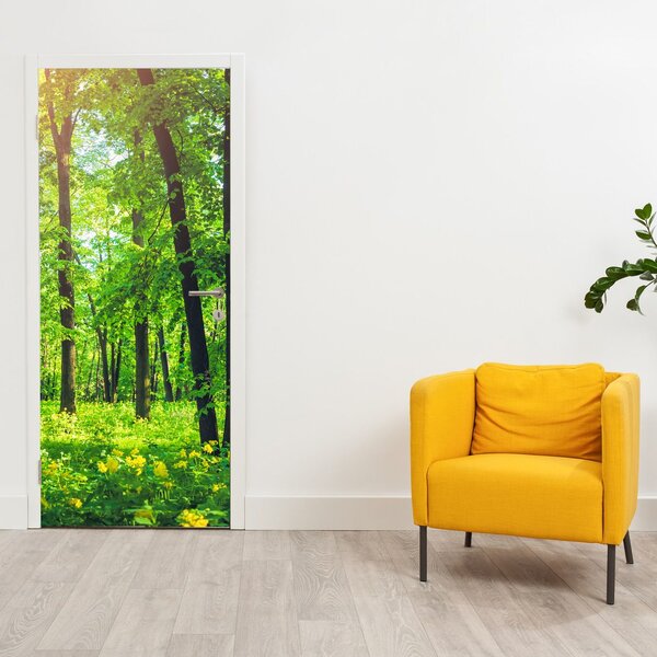 Foto tapeta za vrata - Proljetna listopadna šuma (95x205cm)