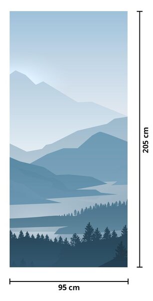 Foto tapeta za vrata - Planine pogledom grafičara (95x205cm)
