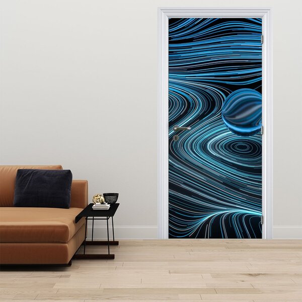 Foto tapeta za vrata - Plava apstrakcija (95x205cm)