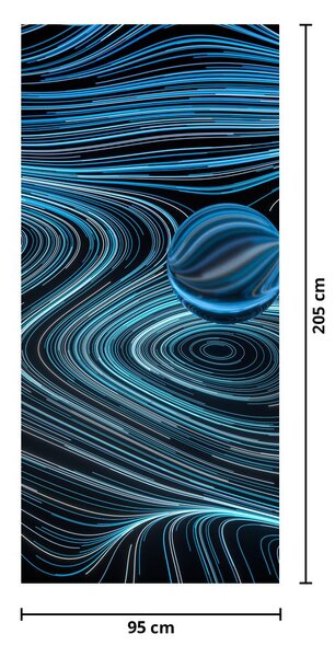 Foto tapeta za vrata - Plava apstrakcija (95x205cm)
