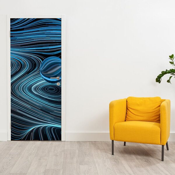Foto tapeta za vrata - Plava apstrakcija (95x205cm)