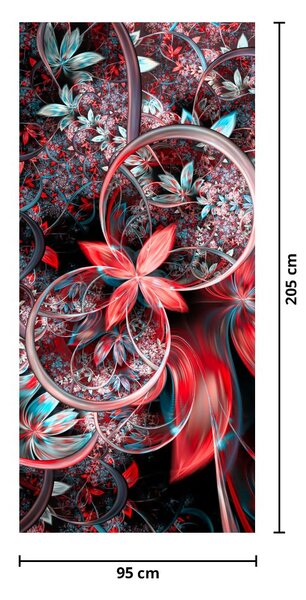 Foto tapeta za vrata - Apstrakcija egzotičnih cvijetova (95x205cm)