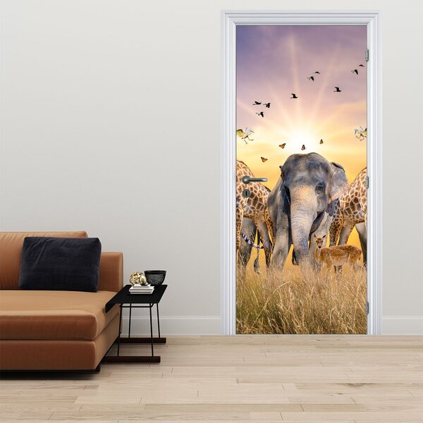 Foto tapeta za vrata - Afričke životinje (95x205cm)