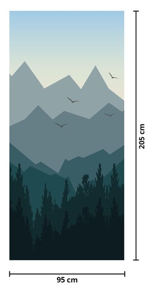 Foto tapeta za vrata - Planine pogledom grafičara (95x205cm)