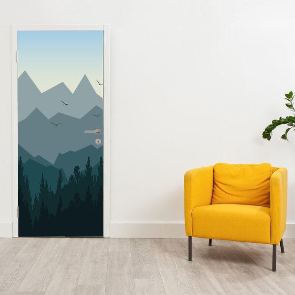 Foto tapeta za vrata - Planine pogledom grafičara (95x205cm)