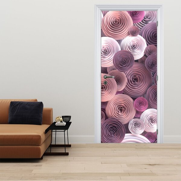 Foto tapeta za vrata - Apstraktni motiv cvijeća ruža (95x205cm)