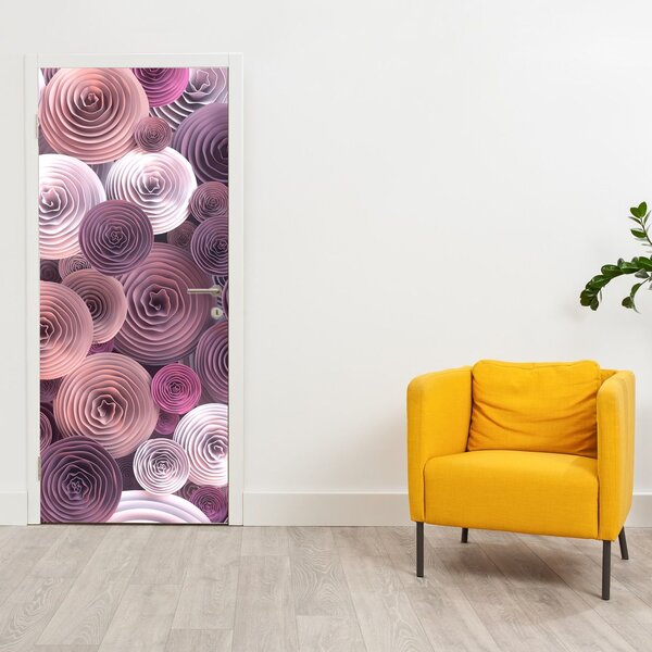 Foto tapeta za vrata - Apstraktni motiv cvijeća ruža (95x205cm)