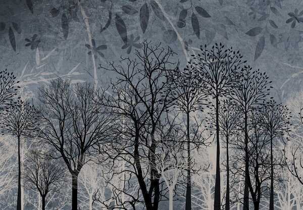 Foto tapeta - Drveće u plavoj pozadini (147x102 cm)