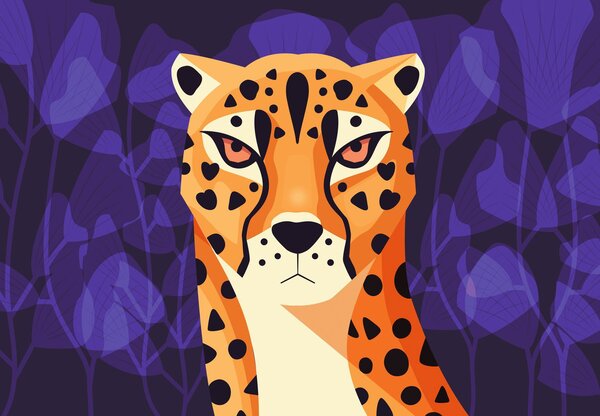 Foto tapeta - Gepard, grafika (147x102 cm)
