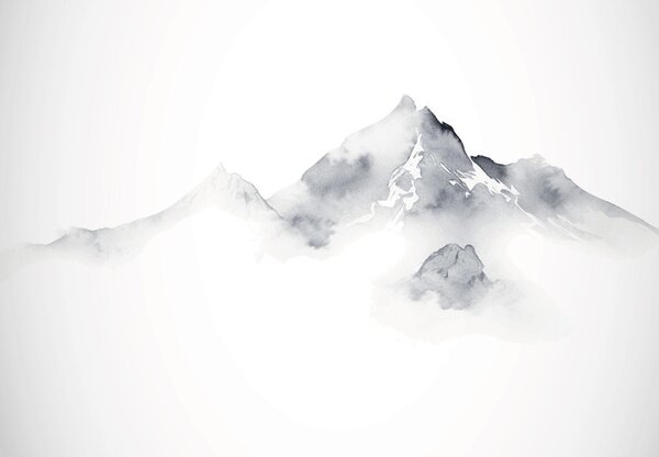 Foto tapeta - Planine, vektorska grafika (147x102 cm)