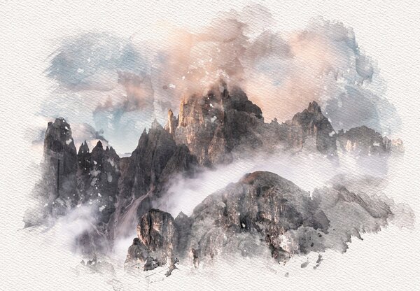 Foto tapeta - Stijene, akvarel (147x102 cm)