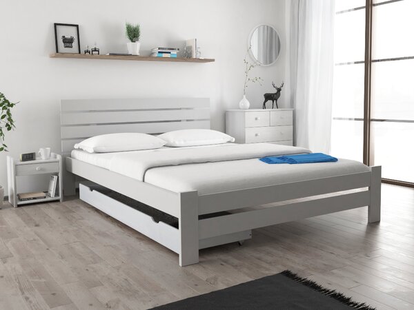 Krevet PARIS povišen 140 x 200 cm, bijeli Podnica: Bez podnice, Madrac: Madrac Deluxe 10 cm