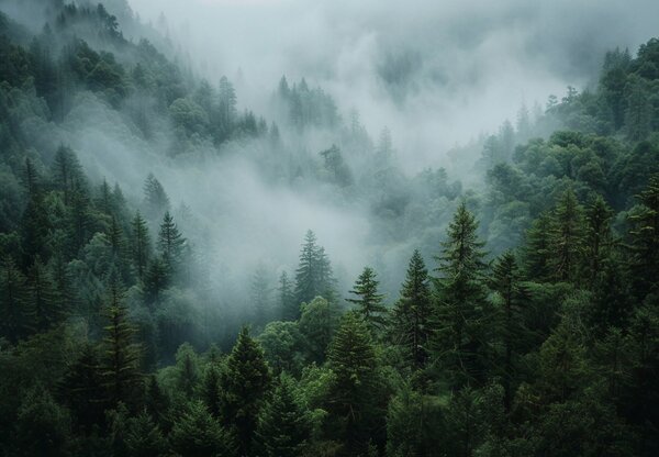 Foto tapeta - Šuma u magli II (147x102 cm)