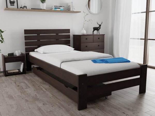 Krevet PARIS povišen 80 x 200 cm, orah Podnica: Sa lameliranom podnicom, Madrac: Bez madraca