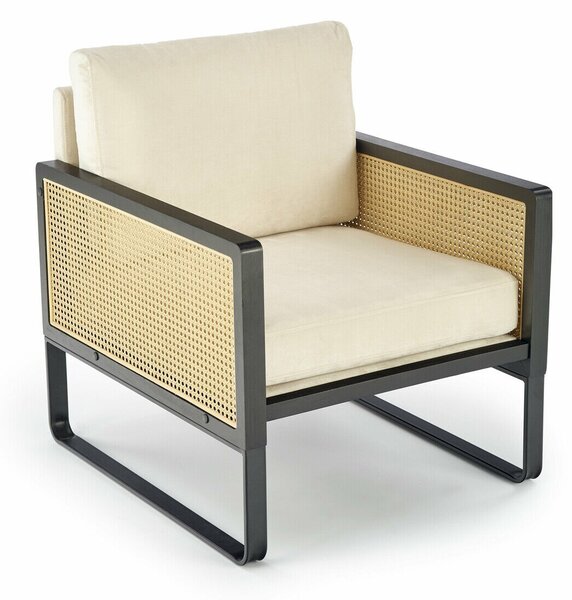 Fotelja Houston 1440Svijetlo smeđa, 77x64x74cm, Tkanina, GambeNoge: Metal